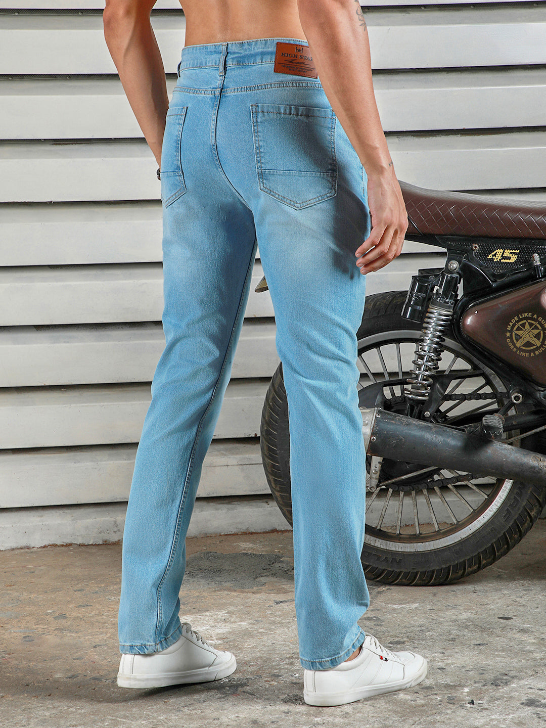 Men Straight Tappered Fit Heavy Fade Mild distress Cotton Jeans