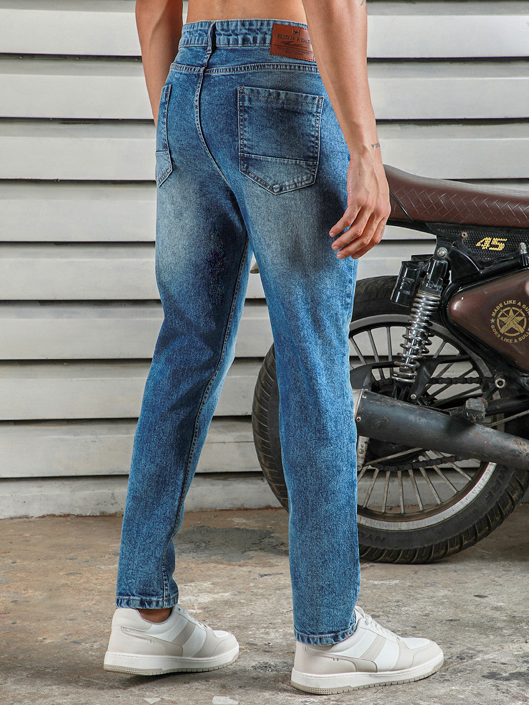 Men Straight Tappered Fit Heavy Fade Cotton Jeans