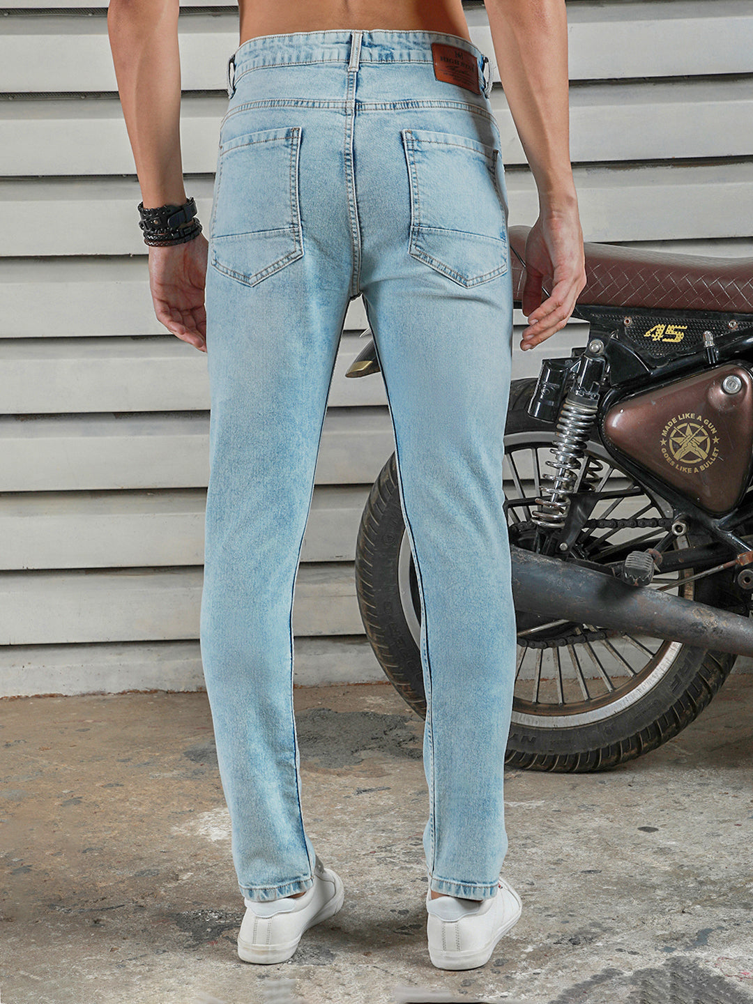 Men Straight Tappered Fit Heavy Fade Cotton Jeans