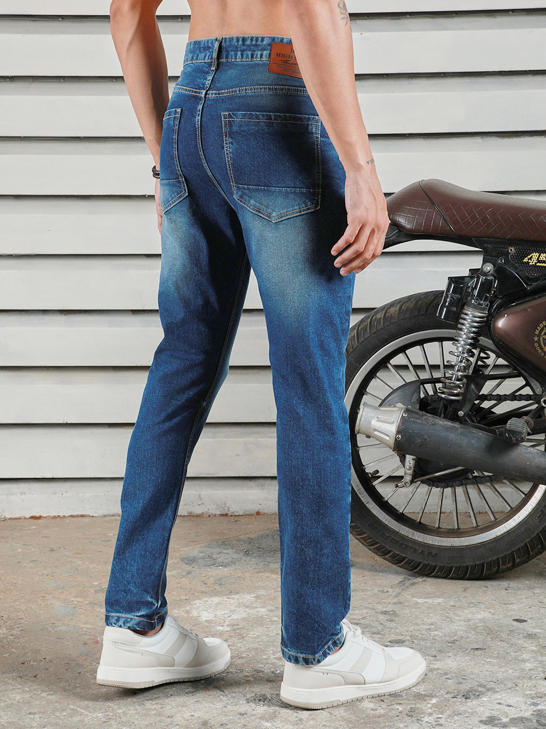 Men Straight Tappered Fit Heavy Fade Cotton Jeans