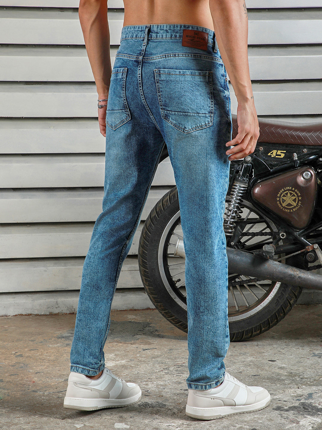 Men Straight Tappered Fit Heavy Fade Cotton Jeans