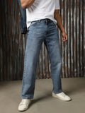 Men Washed Cotton Straight Fit Mid-rise   Jeans