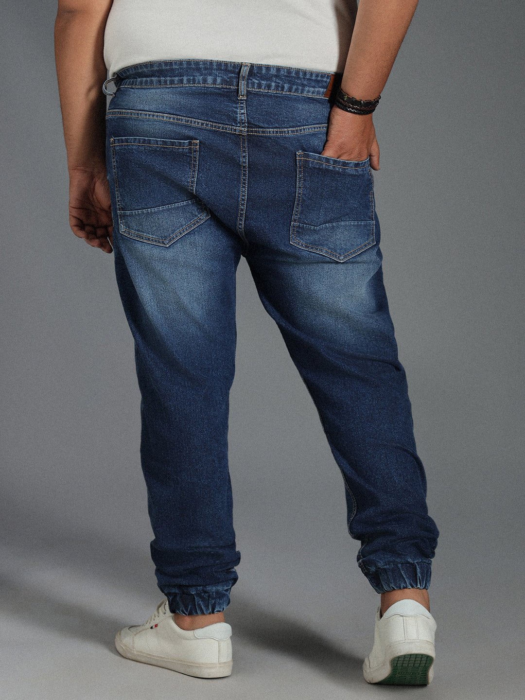 Plus Size Men Tapered jogger Fit Pure Cotton Jeans