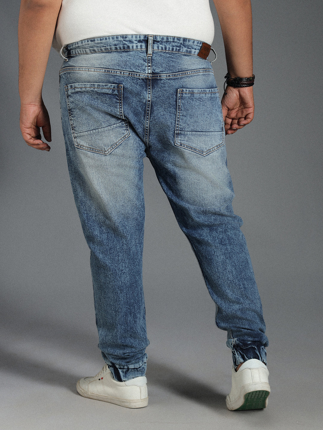 Plus Size Men Tapered Jogger Fit Heavy Fade Pure Cotton Jeans