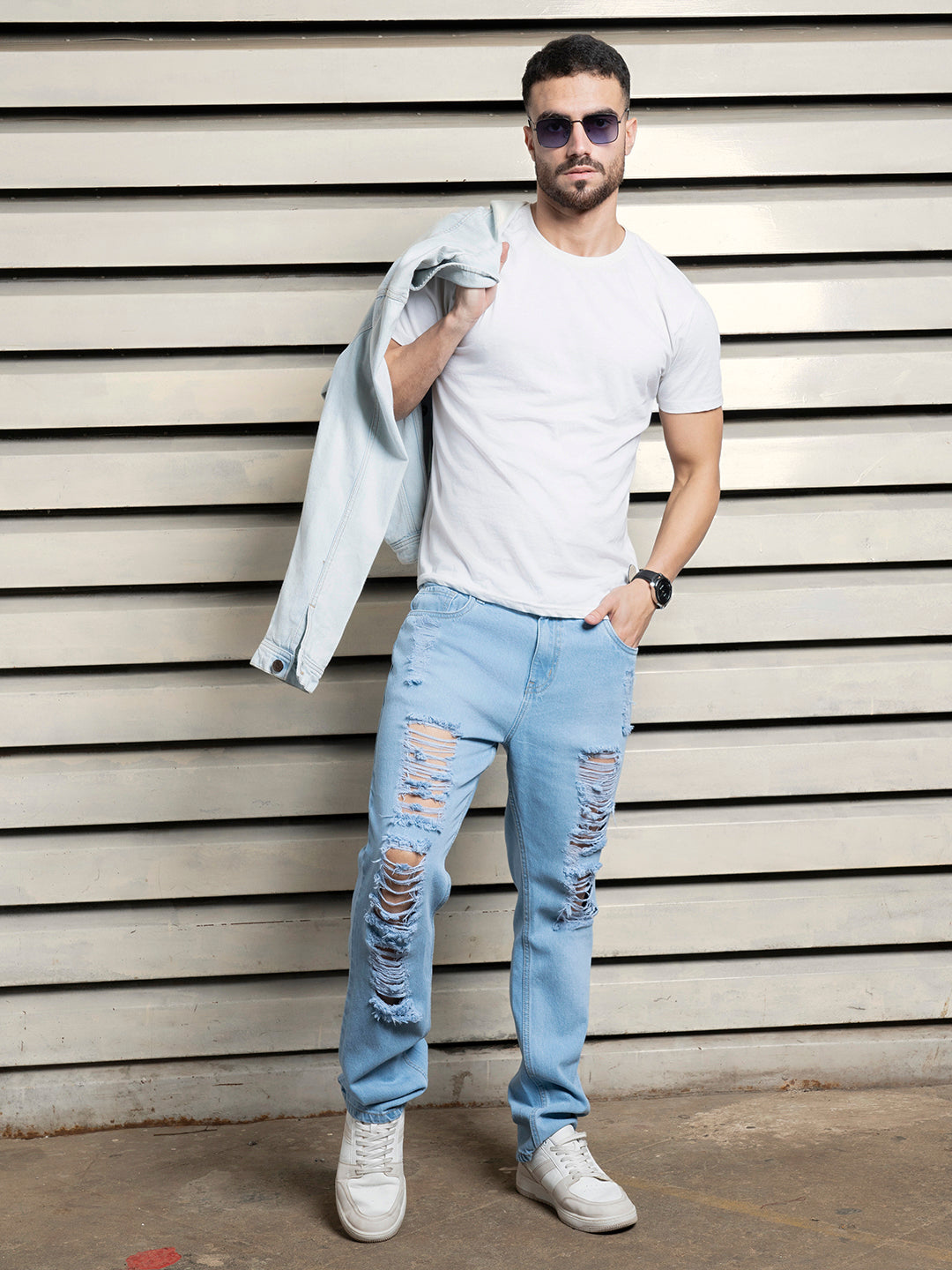 Men Cotton Regular Fit Mid-Rise Stretchable Jeans