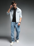 Men 90s Straight Fit Mid-Rise Clean Look Cotton Jeans