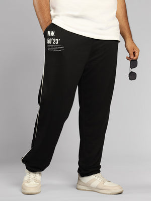 Men Plus Size Regular Fit Stretchable Joggers Trackpants