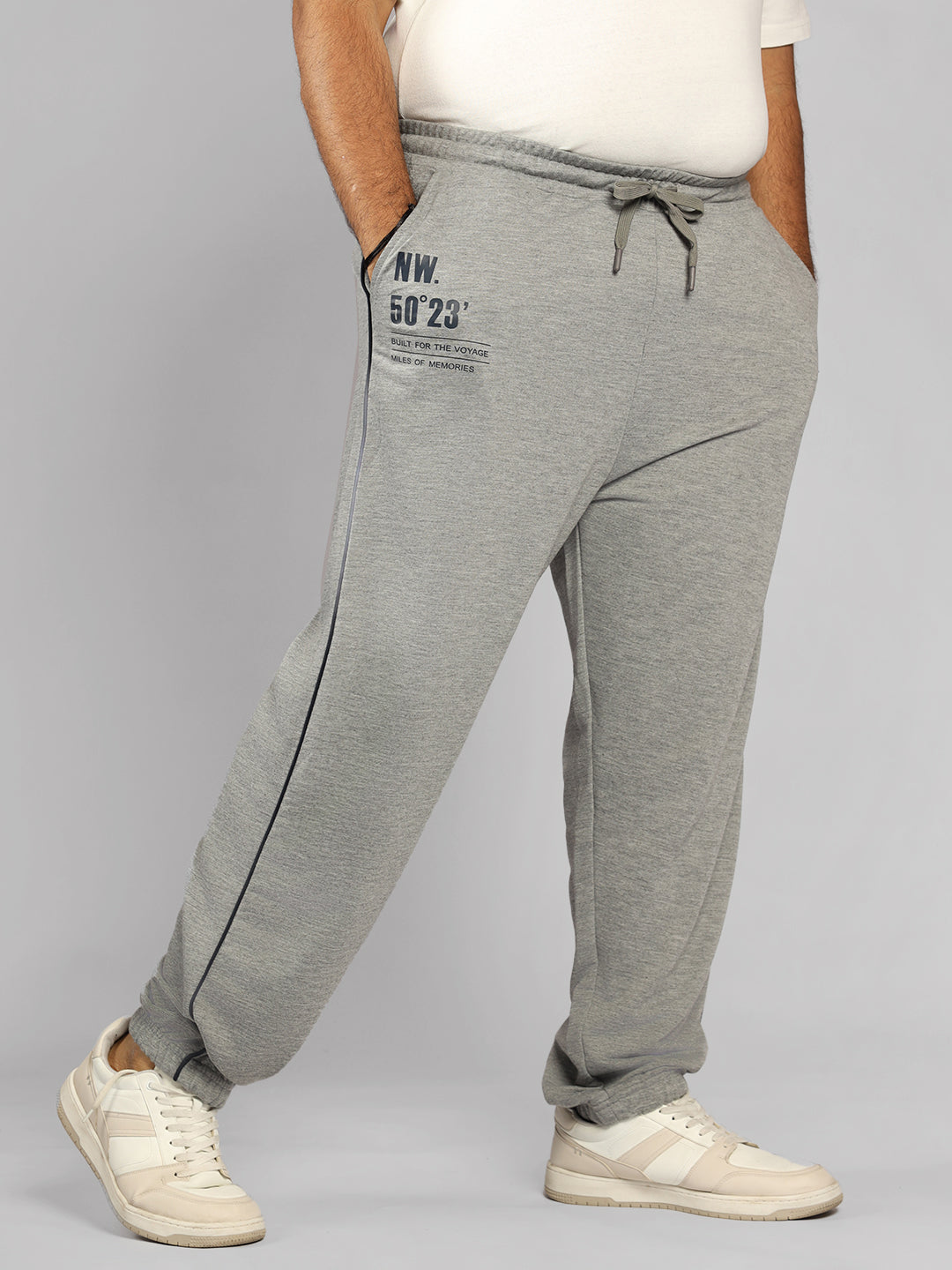 Men Plus Size Regular Fit Stretchable Joggers Trackpants