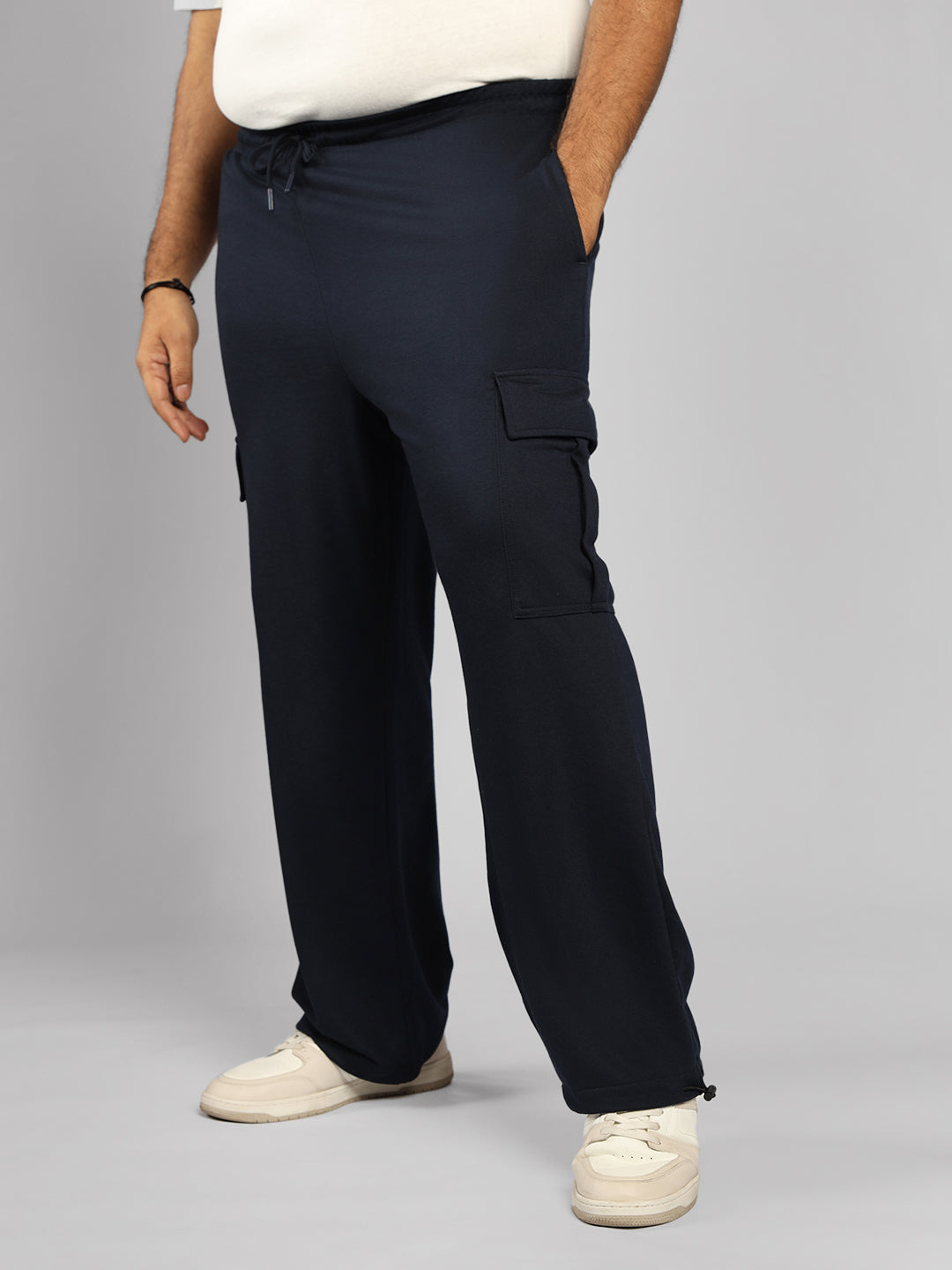 Men Plus Size Regular Fit Stretchable Joggers Trackpants