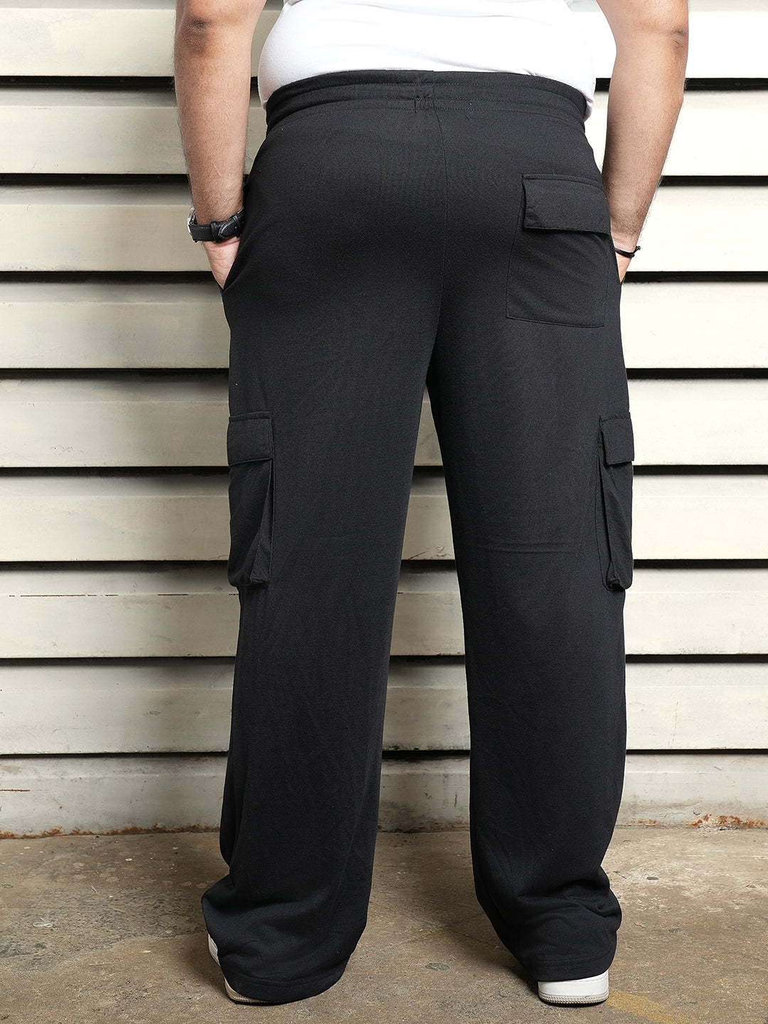 Men Plus Size Regular Fit Stretchable Joggers Trackpants