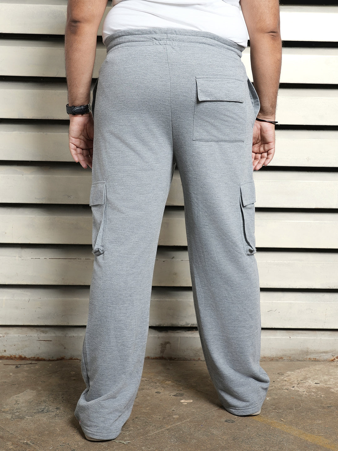 Men Plus Size Regular Fit Stretchable Joggers Trackpants