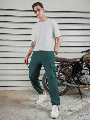 Men Relaxed Straight Leg Mid-Rise Straight Fit Joggers