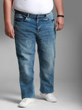 Plus Size Men Light Fade Clean Look Stretchable Jeans