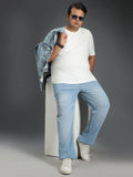 Men Plus Size Bootcut Mid-Rise Clean Look Stretchable Jeans