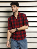 Men Regular Fit Opaque Checked Casual Shirt