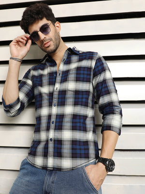 Men Regular fit Opaque Checked Casual Shirt