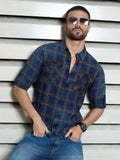 Men Cotton Spread Collar Long Sleeves Checked Regular Fit Casual Shirts