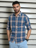 Men Cotton Spread Collar Long Sleeves Checked Regular Fit Casual Shirts