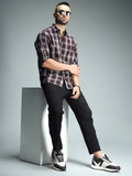 Classic Tartan Checks Spread Collar Long Sleeves Cotton Casual Shirt