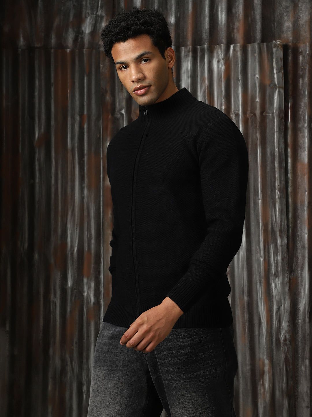 Men Knitted Acrylic Regular Fit  Turtle neck Long Sleeve Sweaters