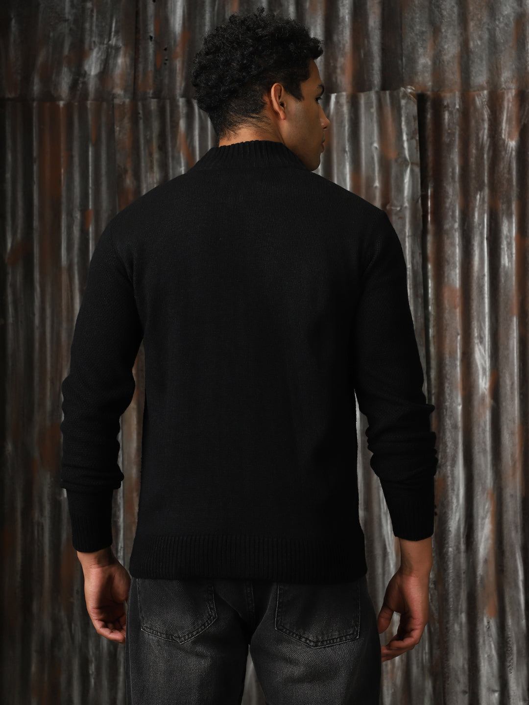 Men Knitted Acrylic Regular Fit  Turtle neck Long Sleeve Sweaters