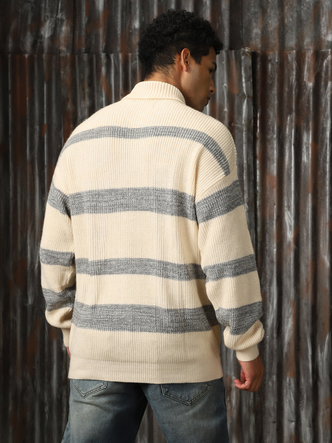 Men Knitted Acrylic Relaxed Fit  Turtle neck Long Sleeve Sweaters