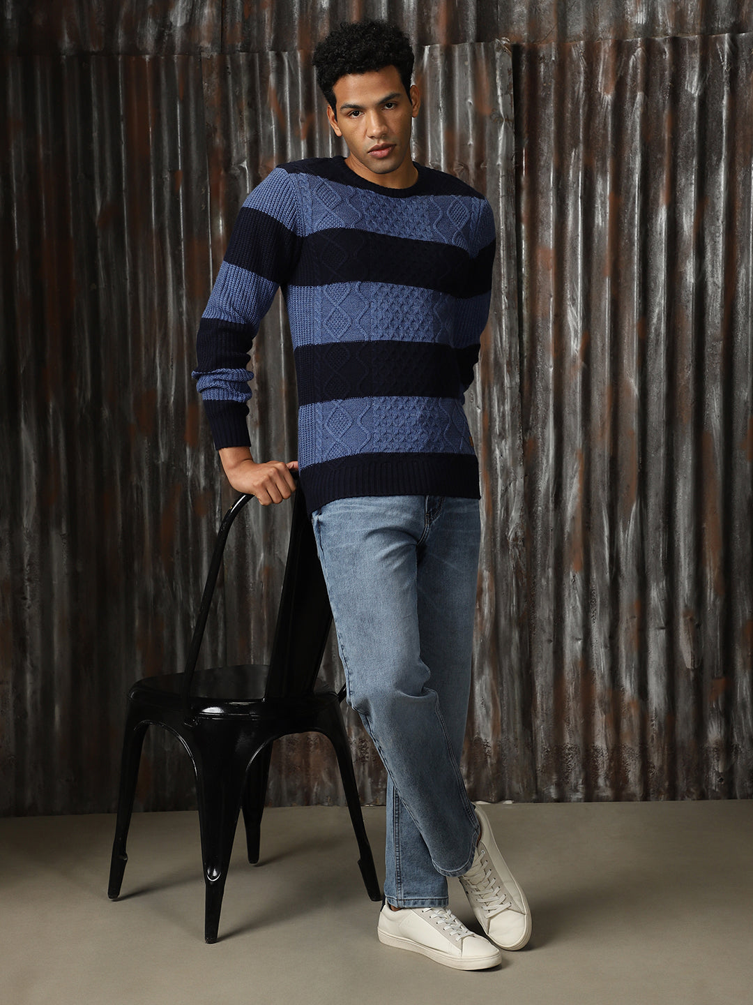 Men Knitted Acrylic Regular Fit  Round neck Long Sleeve Sweaters