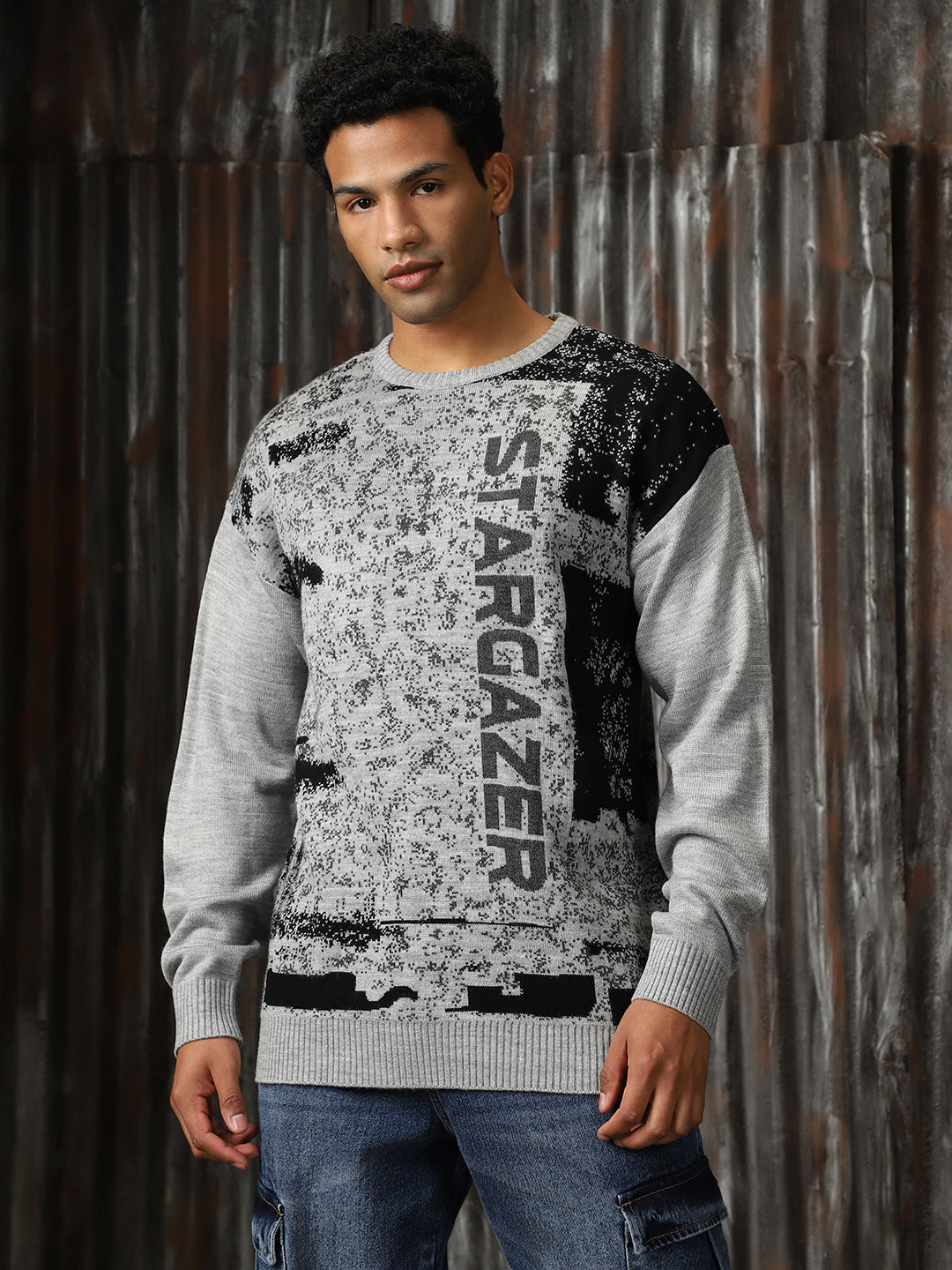 Men Knitted Acrylic Relaxed Fit  Round neck Long Sleeve Sweaters