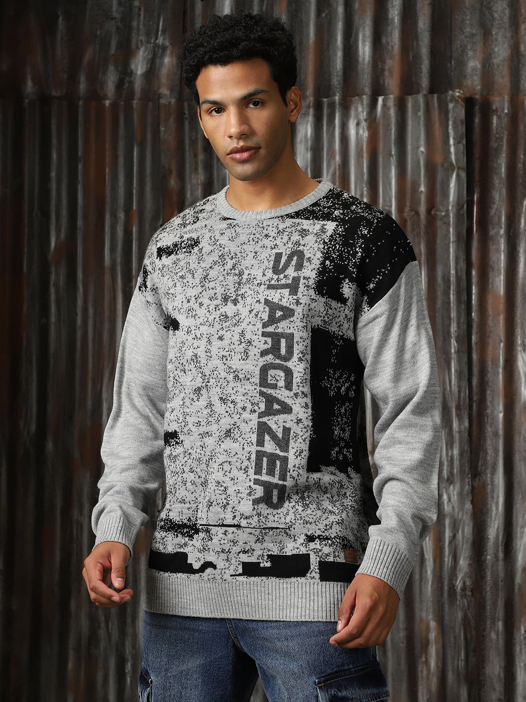 Men Knitted Acrylic Relaxed Fit  Round neck Long Sleeve Sweaters