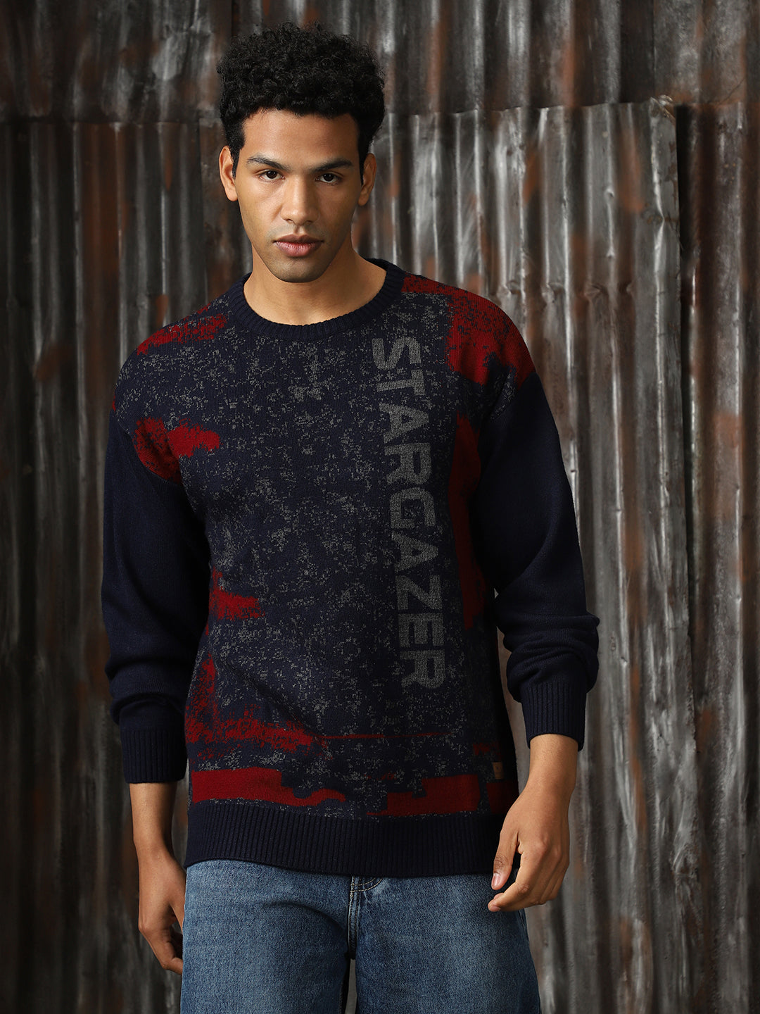 Men Knitted Acrylic Relaxed Fit  Round neck Long Sleeve Sweaters