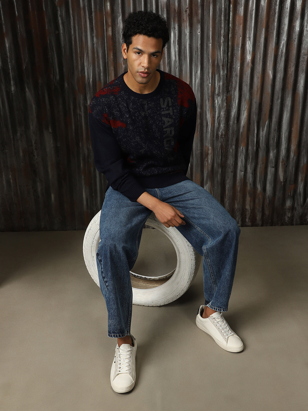 Men Knitted Acrylic Relaxed Fit  Round neck Long Sleeve Sweaters