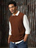 Men Knitted Acrylic Relaxed Fit  Round neck Sleeveless Sweaters