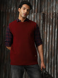 Men Knitted Acrylic Relaxed Fit  Round neck Sleeveless Sweaters