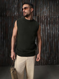 High Star Men Relaxed fit stractured sleevless vest Pullover