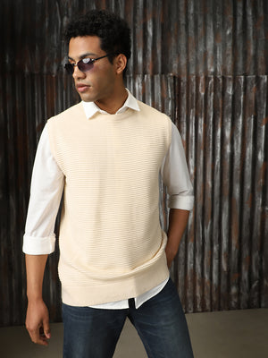 Men Knitted Acrylic Relaxed Fit  Round neck Sleeveless Sweaters