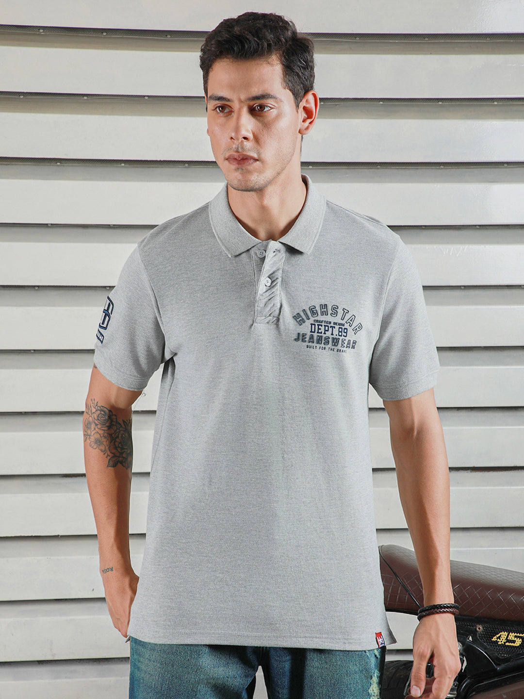 Polo Collar Short Sleeves Cotton T-shirt