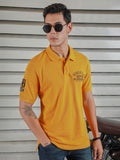 Men Polo Collar Typographic Applique Casual T-shirt