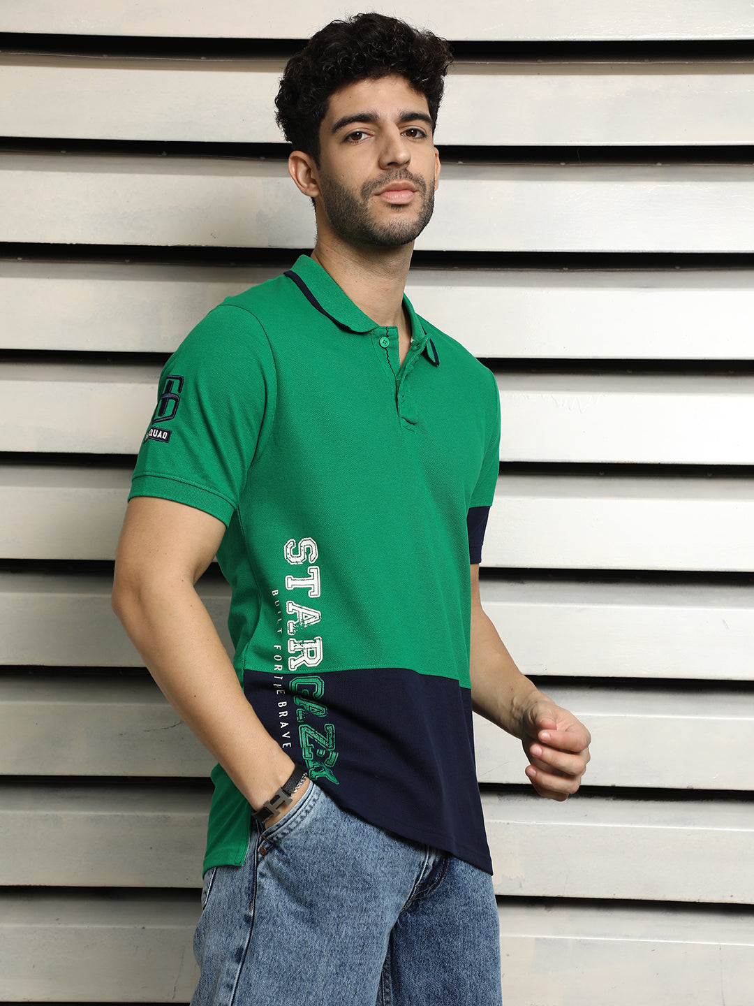 Polo Collar Regular Fit Cotton T-shirt