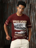 Men Printed Cotton Relaxed Fit  Round neck Short Sleeve T-Shirts