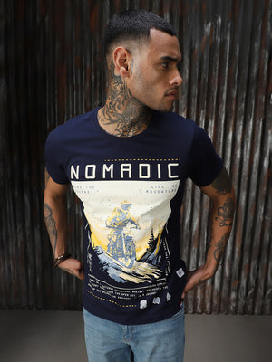 Men Printed Cotton Regular Fit  Round neck Short Sleeve T-Shirts