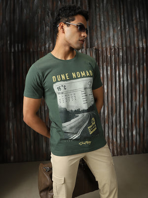 Men Printed Cotton Regular Fit  Round neck Short Sleeve T-Shirts