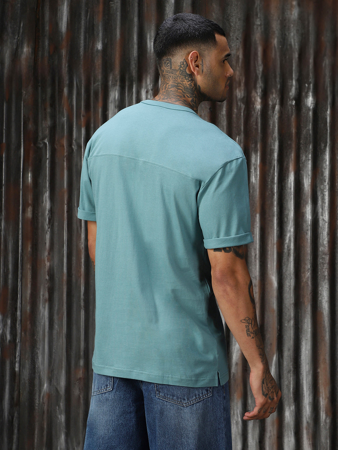 Men Solid Cotton Relaxed Fit  Round neck Short Sleeve T-Shirts