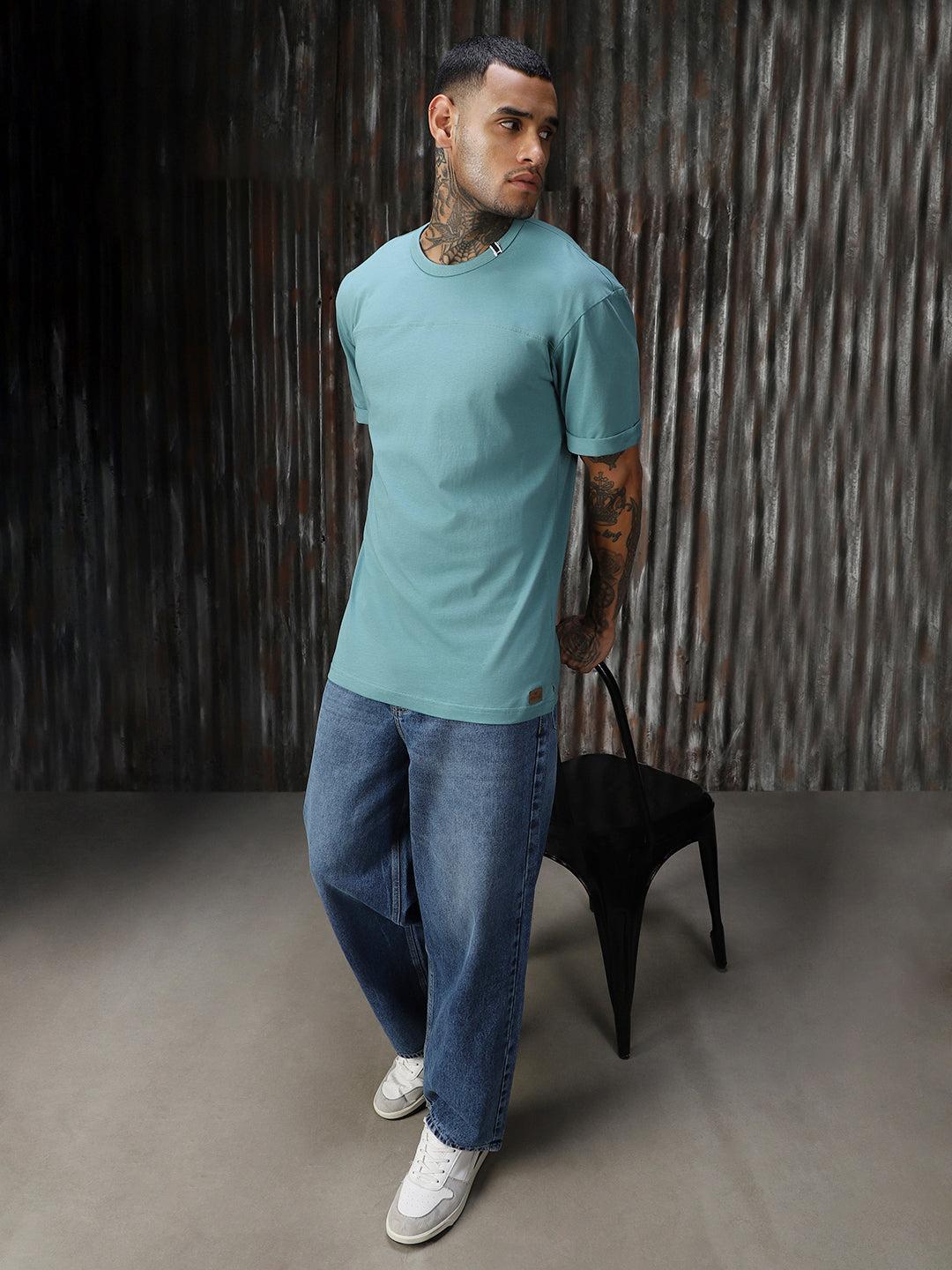 Men Solid Cotton Relaxed Fit  Round neck Short Sleeve T-Shirts