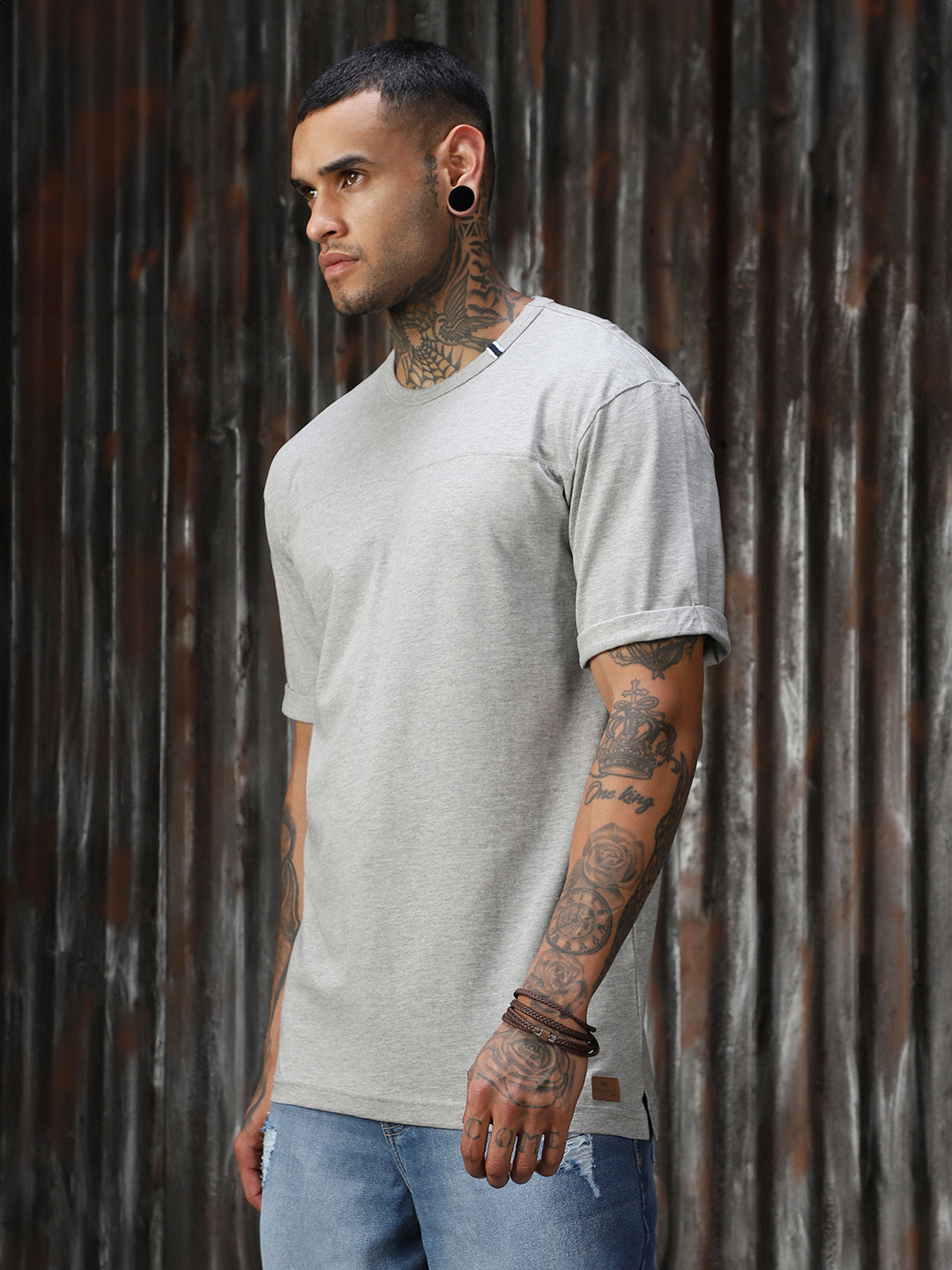 Men Solid Cotton Relaxed Fit  Round neck Short Sleeve T-Shirts