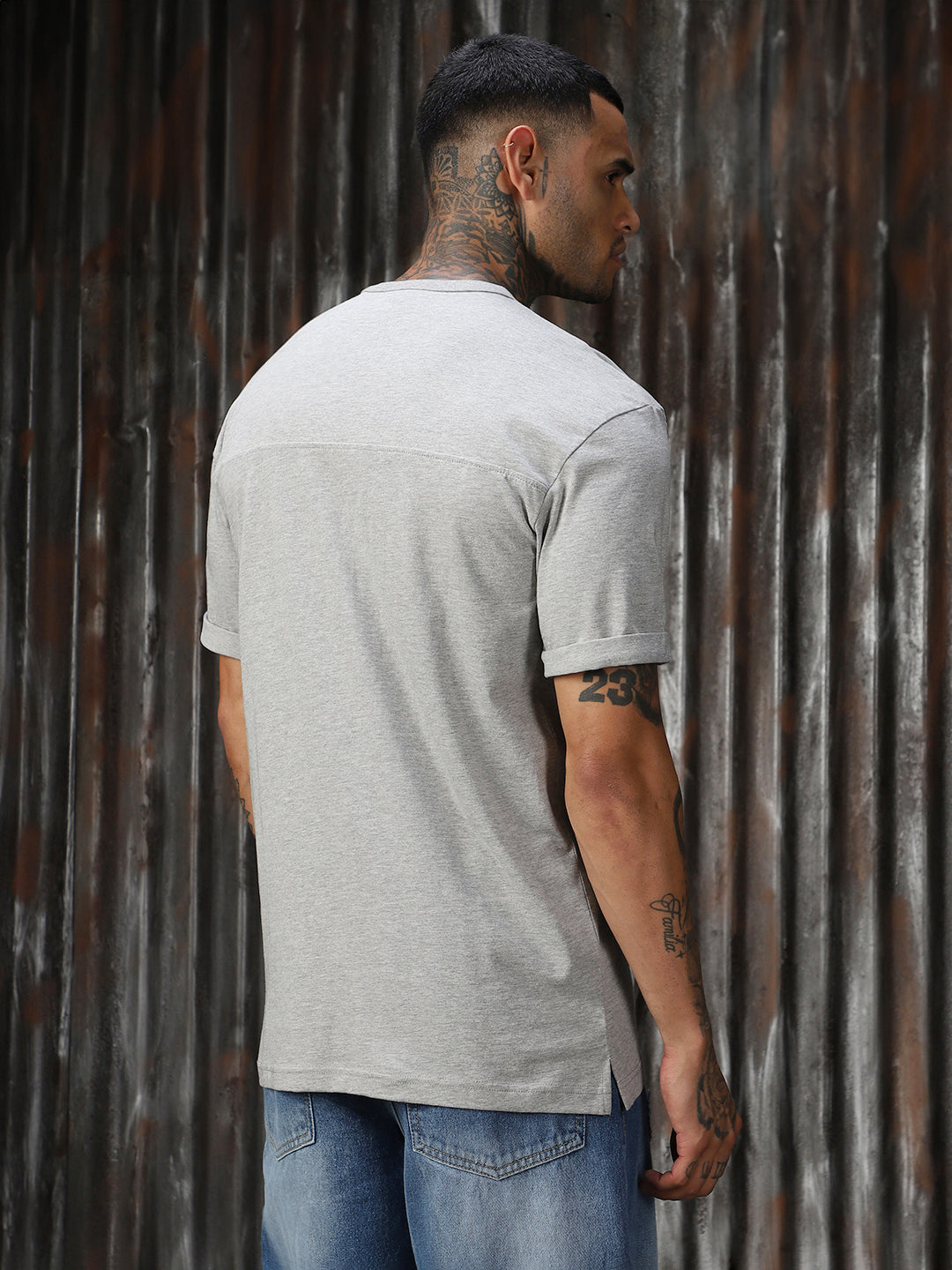 Men Solid Cotton Relaxed Fit  Round neck Short Sleeve T-Shirts