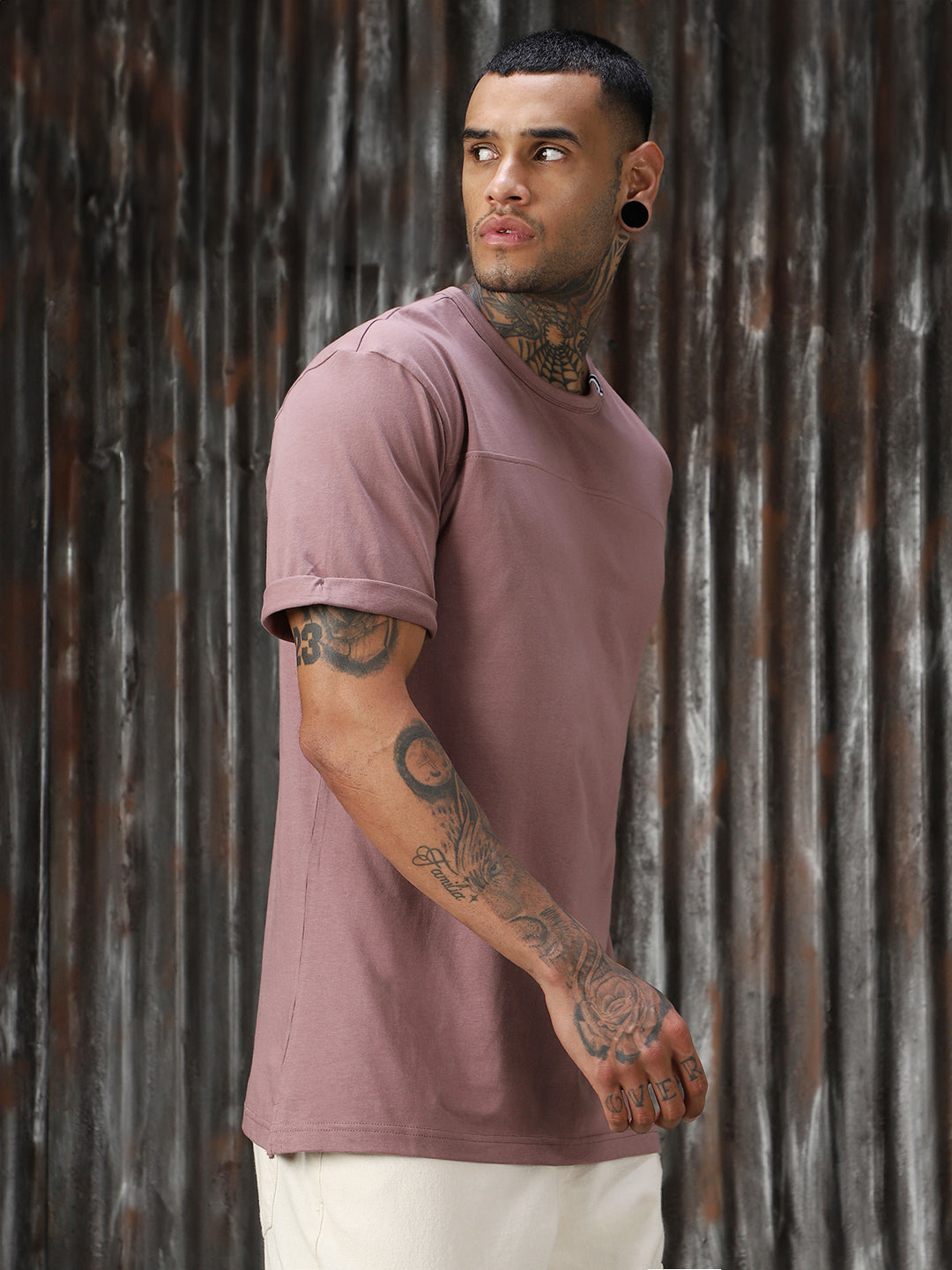 Men Solid Cotton Relaxed Fit  Round neck Short Sleeve T-Shirts