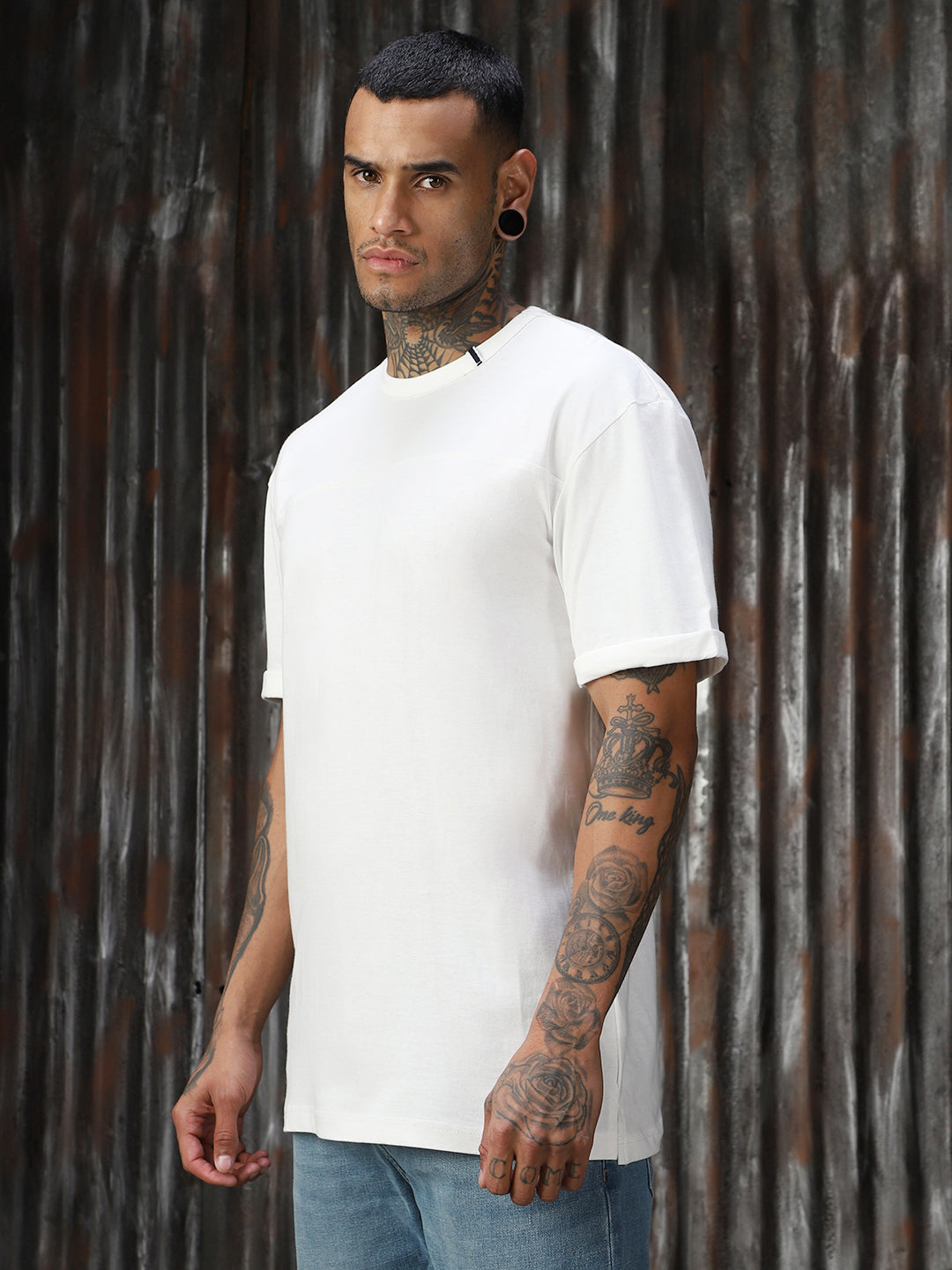 Men Solid Cotton Relaxed Fit  Round neck Short Sleeve T-Shirts