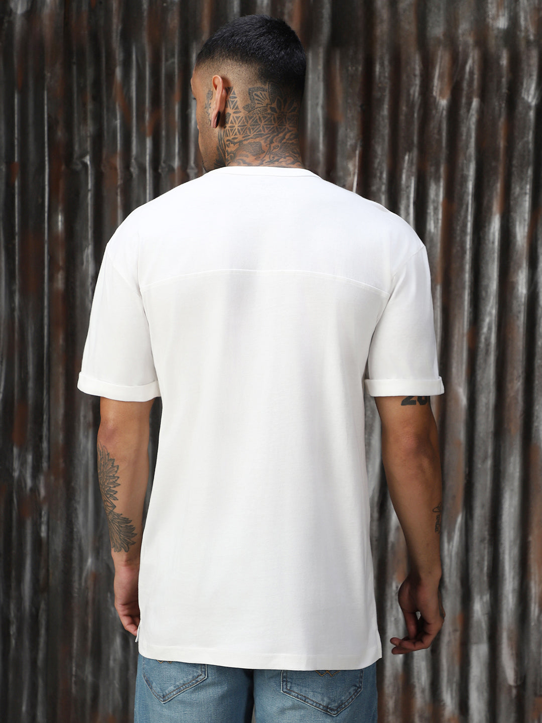 Men Solid Cotton Relaxed Fit  Round neck Short Sleeve T-Shirts