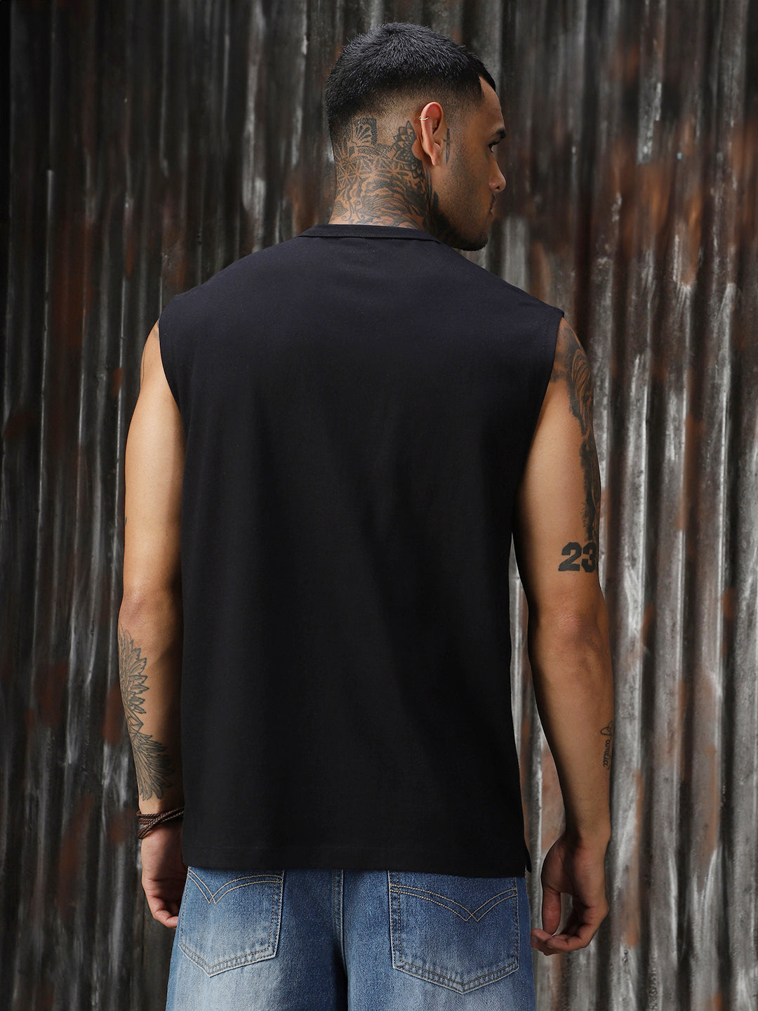 Men Solid Cotton Relaxed Fit  Round neck Sleeveless T-Shirts