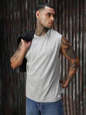 Men Solid Cotton Relaxed Fit  Round neck Sleeveless T-Shirts